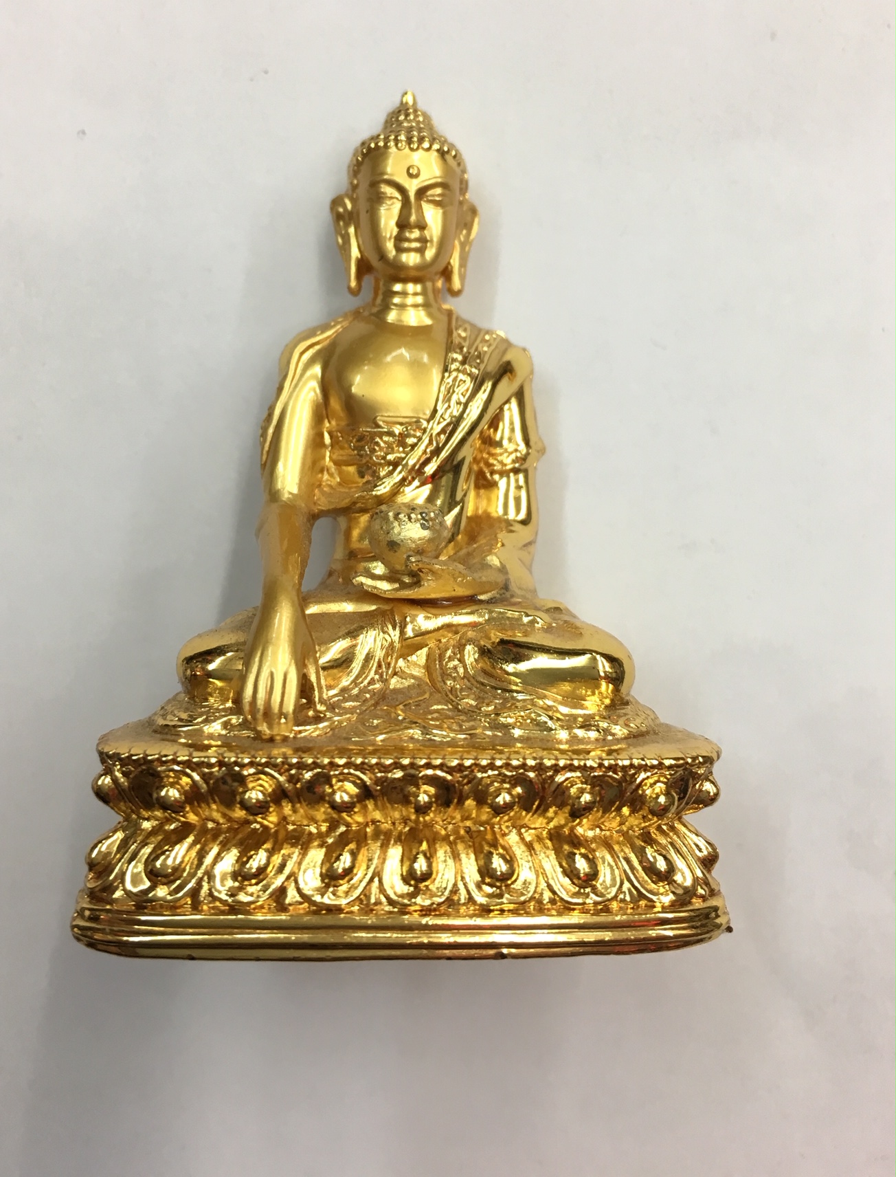 Chinese Pure Brass Sakyamuni Buddha Small Statue – Handmade, #2 Size